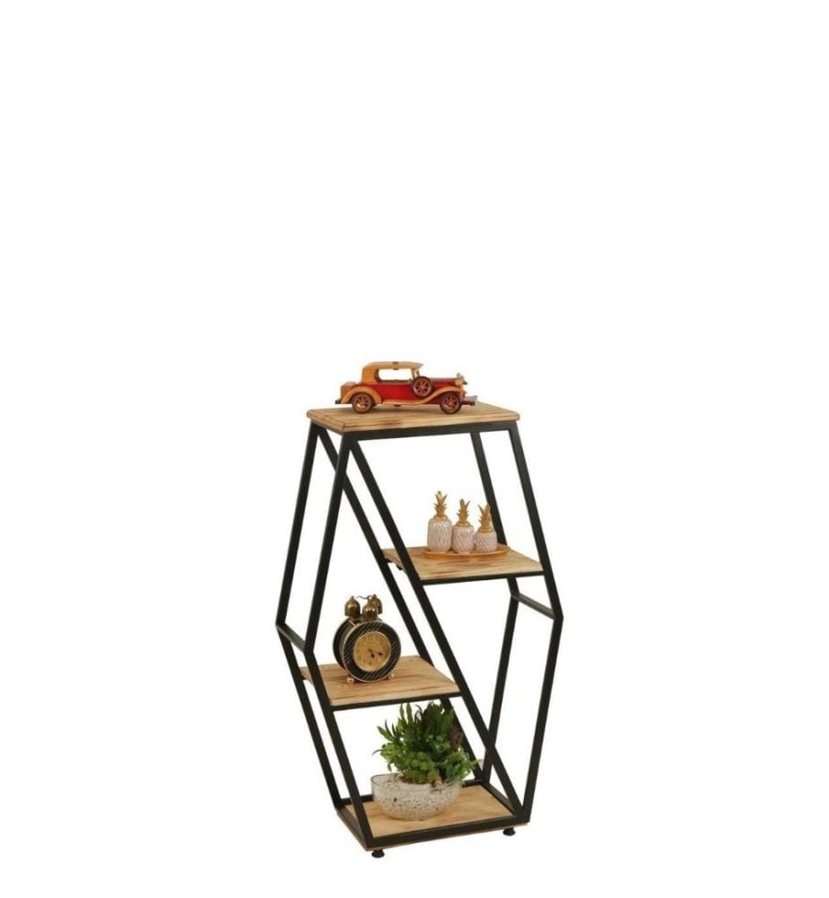 Table d'appoint, chêne, hêtre, cadre métallique