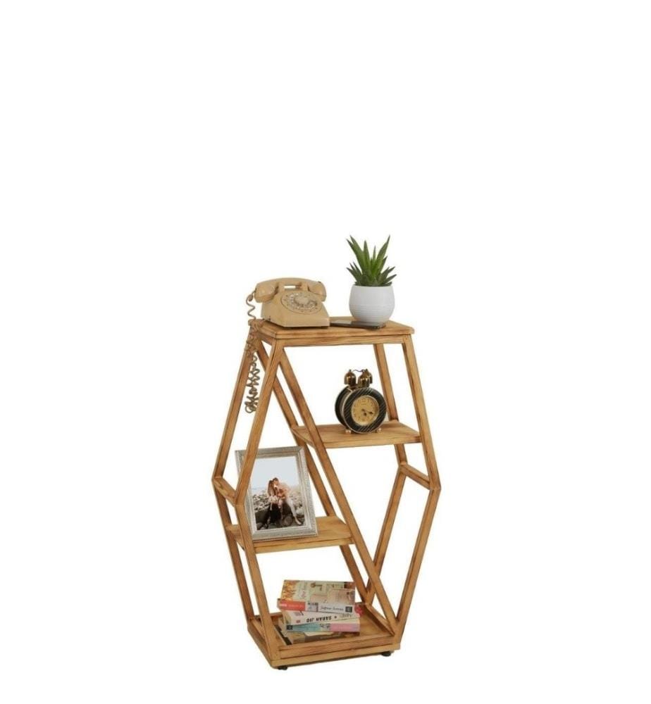 Table d'appoint, chêne, hêtre, cadre métallique