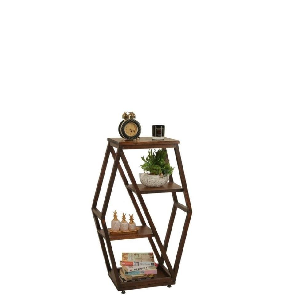 Table d'appoint, noyer, hêtre, cadre métallique