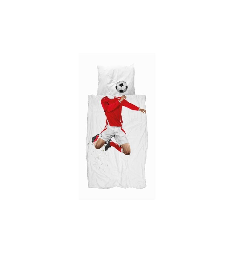 SNURK - Garniture de lit pour enfants Footballeur 160x210 cm + 65x100 cm