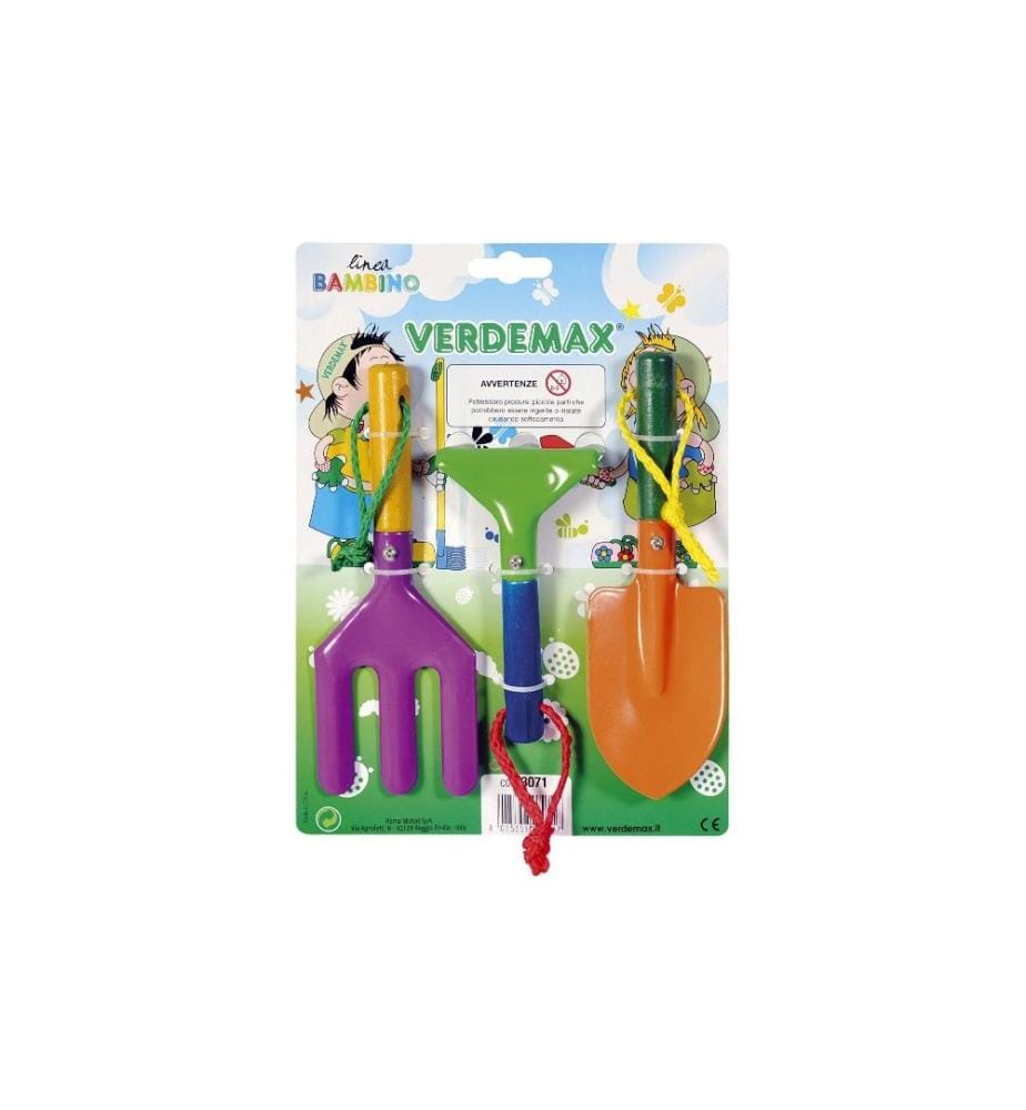 VERDEMAX - Lot d'outils de jardin 3 parties, pour les enfants