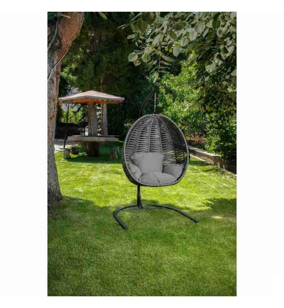 Garden Single Swing Chair, gris, métal