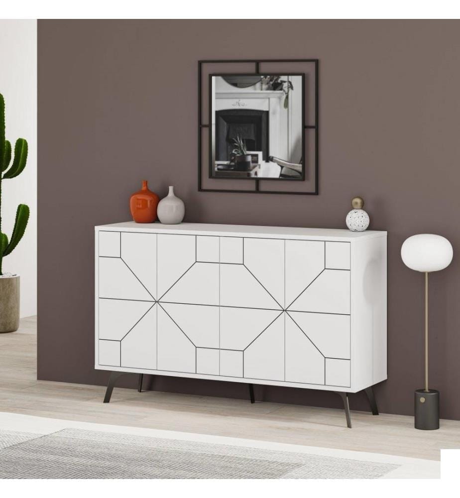 Console, blanc, panneau de particules mélaminé