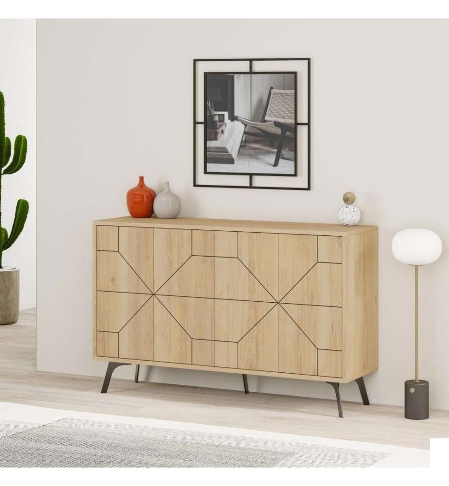 Console, chêne, panneau de particules mélaminé