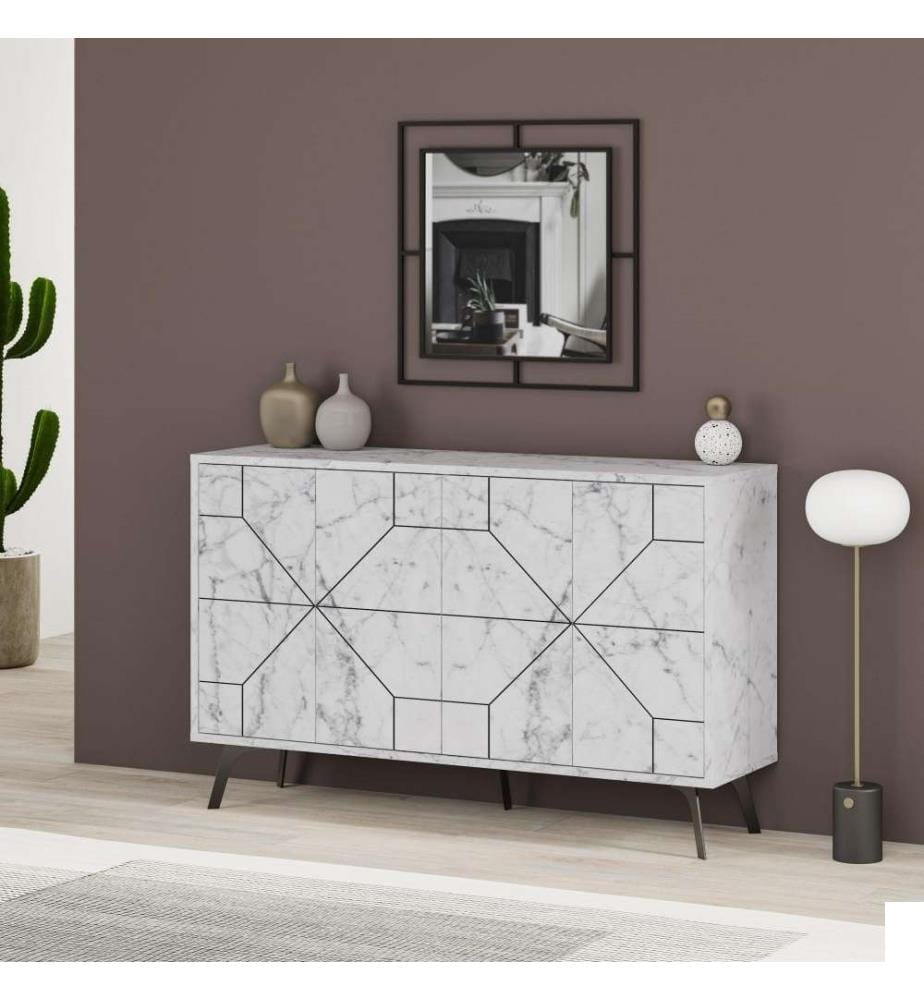Console, blanc, panneau de particules mélaminé