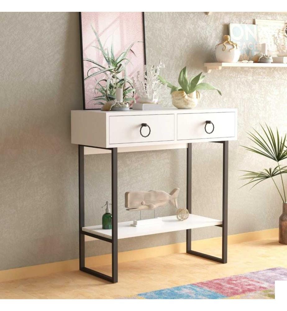 Buffet, blanc, panneau de particules mélaminé