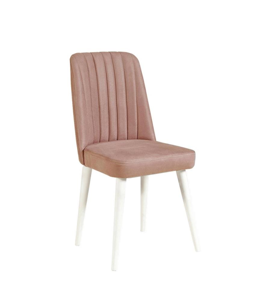 Chaise, pierre blanche, panneau de particules mélaminé, tissu velours