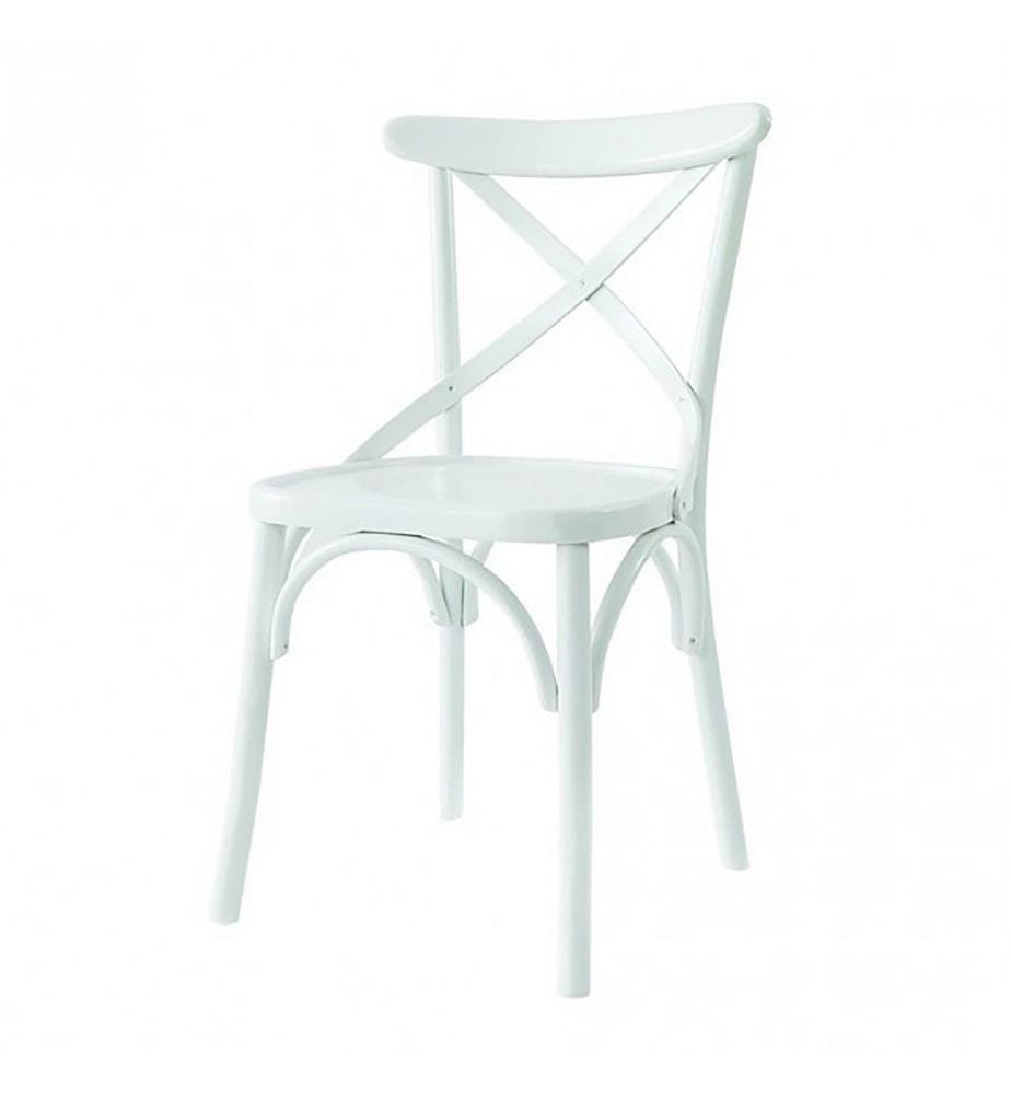 Chaise, blanche, en bois massif
