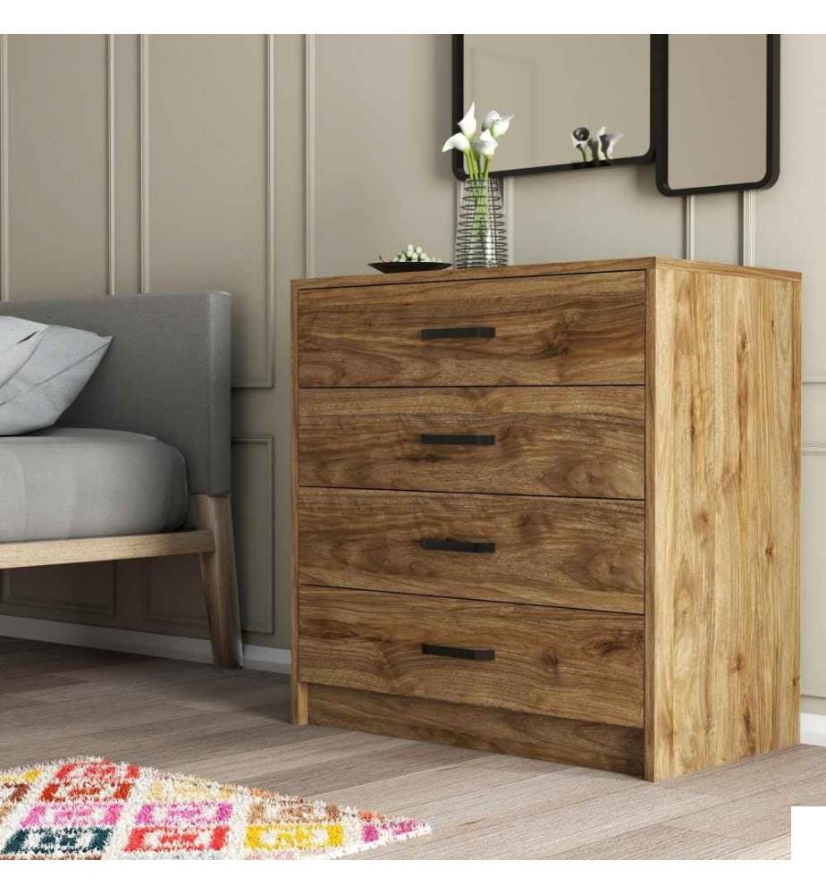 Commode, noyer, panneau de particules mélaminé
