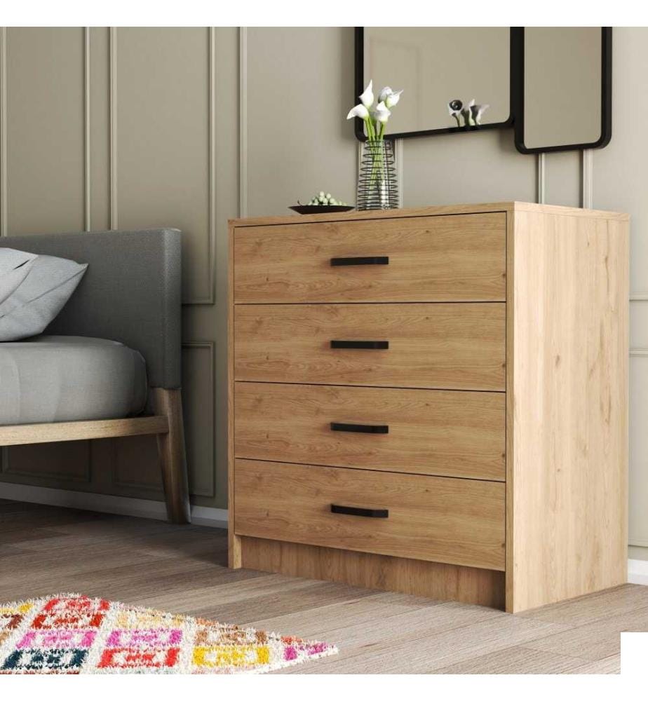 Commode, chêne, panneau de particules mélaminé