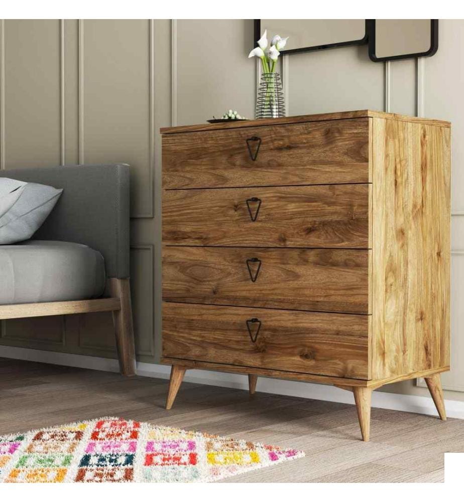 Commode, noyer, panneau de particules mélaminé