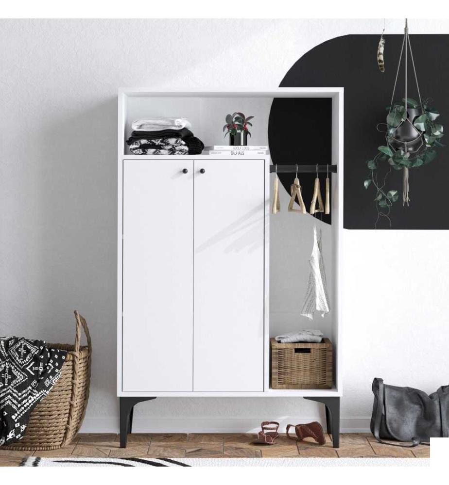 Armoire, blanc, panneau de particules mélaminé