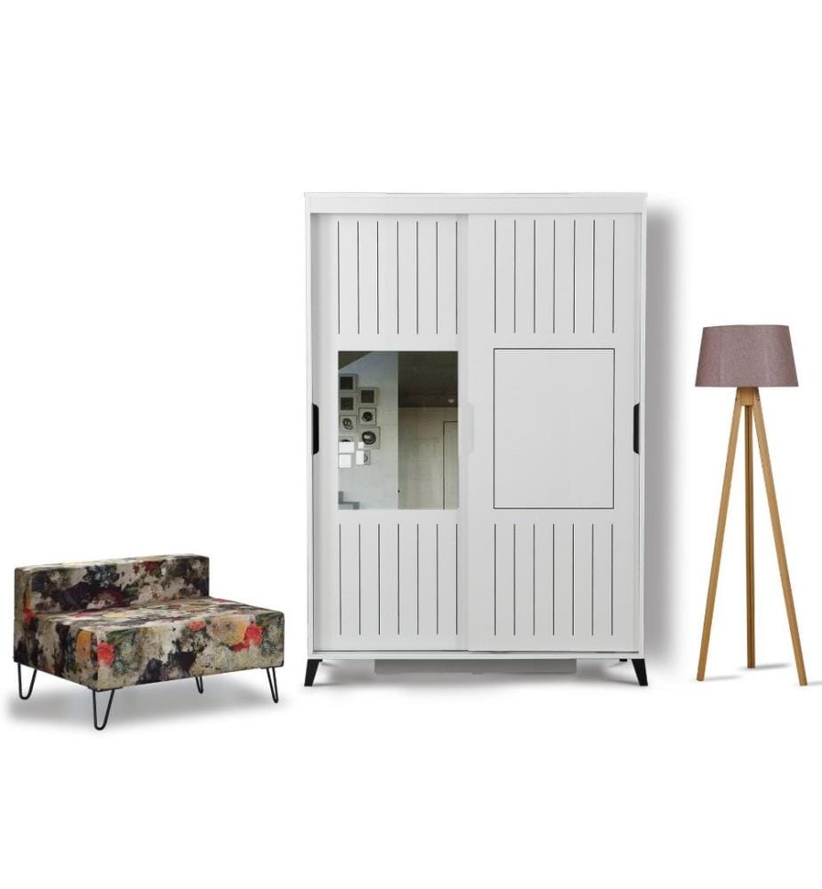 Armoire, blanc, panneau de particules mélaminé
