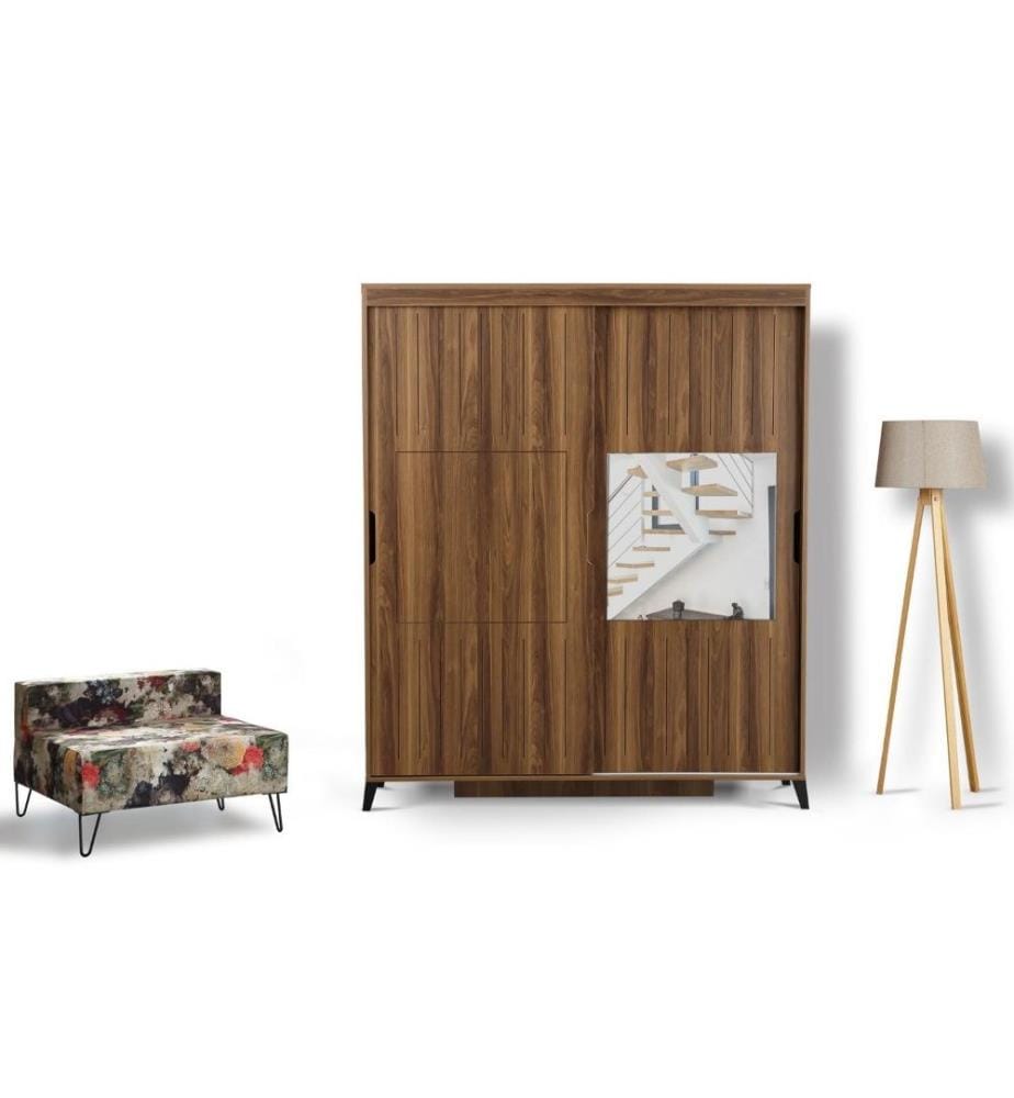 Armoire, noyer, panneau de particules mélaminé