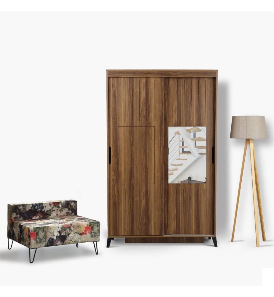 Armoire, noyer, panneau de particules mélaminé