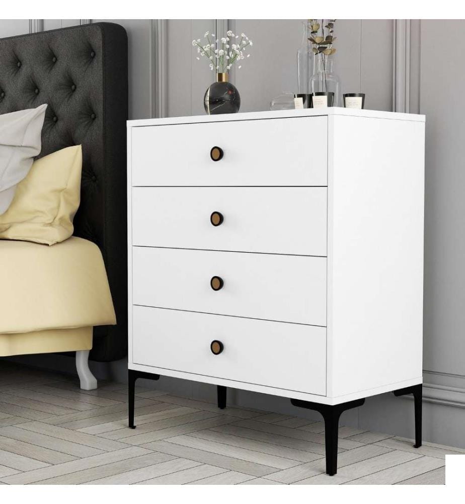 Commode, blanc, panneau de particules mélaminé