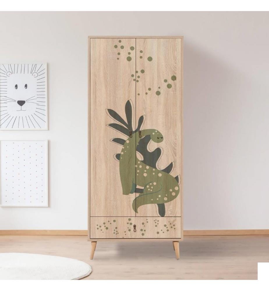 Armoire, Multicolore, Panneau de particules mélaminé, Pieds en bois