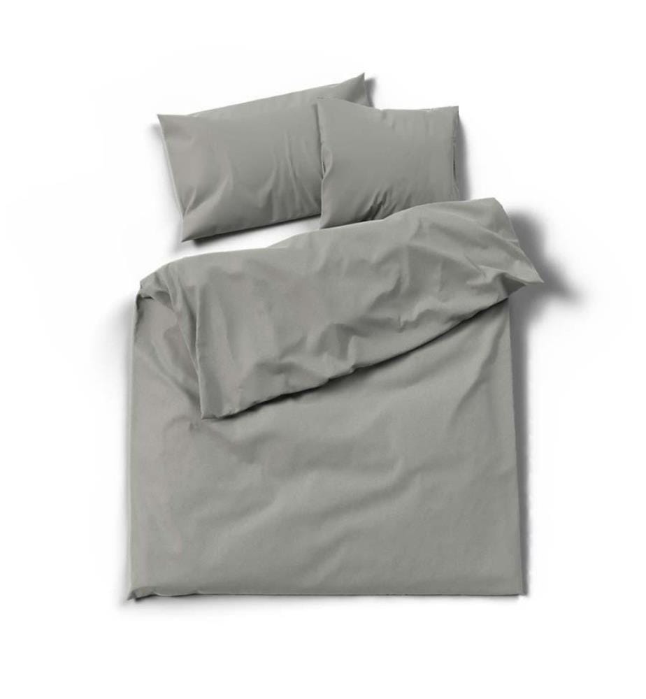 LOTUS - Literie satin uni titane - 160 x 240 cm