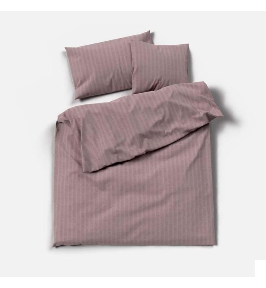 LOTUS - Literie Satin Seersucker uni "mauve" - 200 x 210 cm