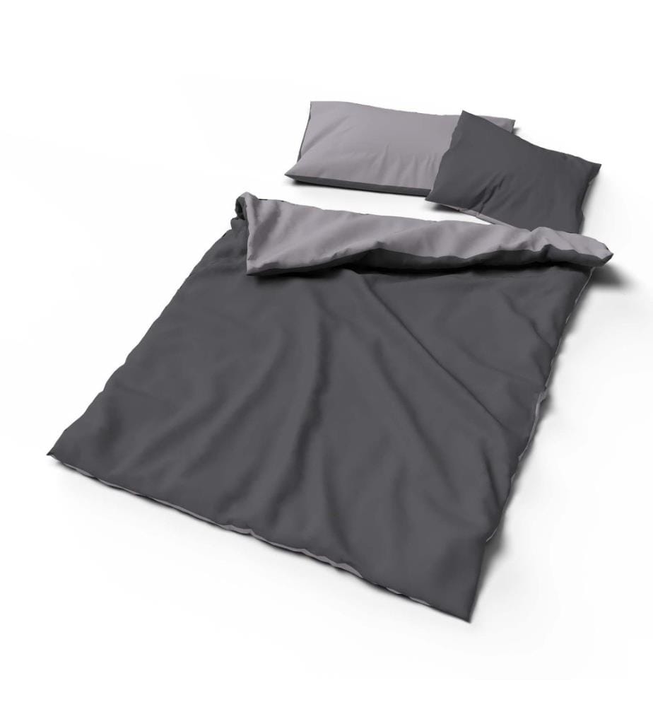 LOTUS - Literie Bambou Doubleface gris foncé - 160 x 210 cm