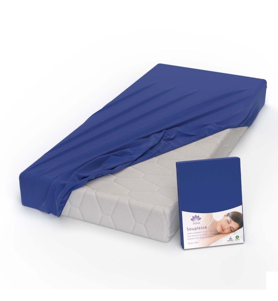 LOTUS - Drap-housse jersey Souplesse Royal - 120 x 200 cm