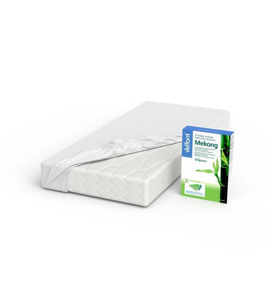 VELFONT - Protège-matelas Velgreen Mekong Bambus Jersey 3 plis, imperméable - 140 x 200 cm