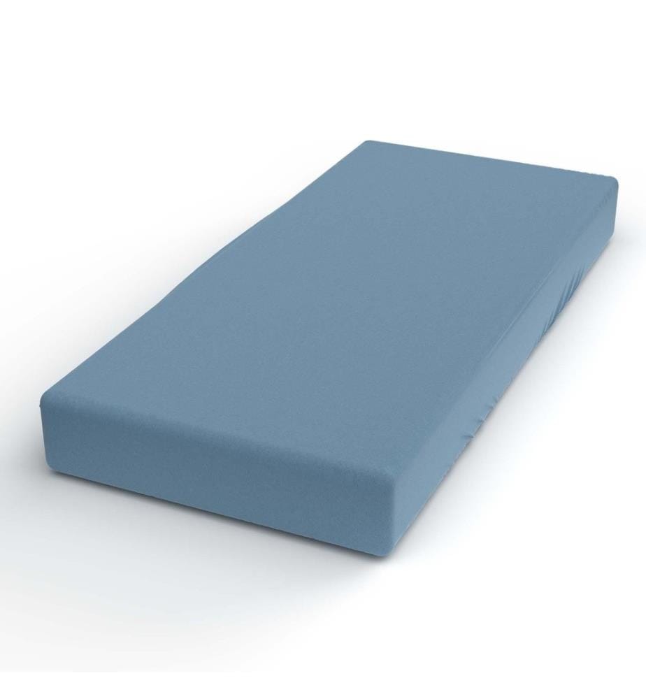 LOTUS - Drap housse satin bleu - 90 x 200 cm