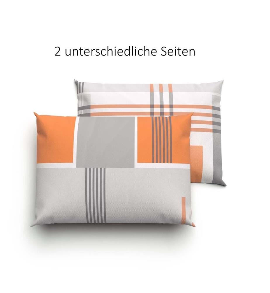 LOTUS - Parure de lit Jersey Jeffrey orange - 50 x 70 cm