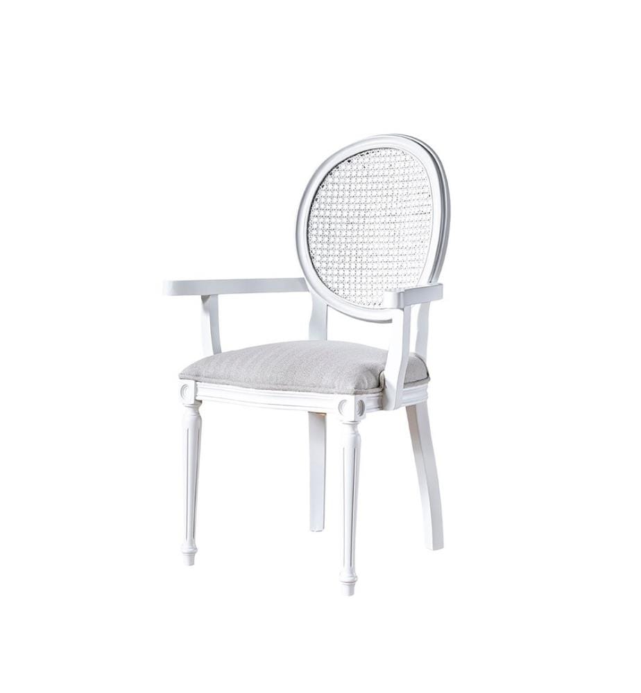 Chaise, blanche, en bois massif