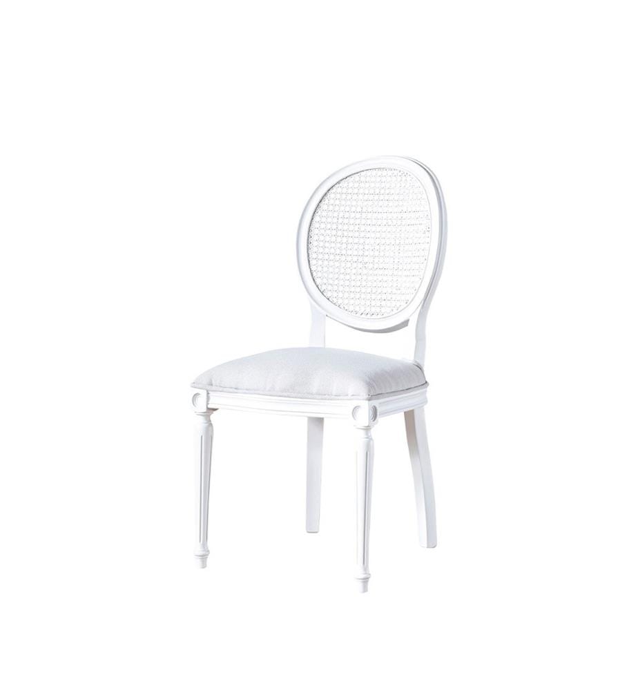 Chaise, blanche, en bois massif