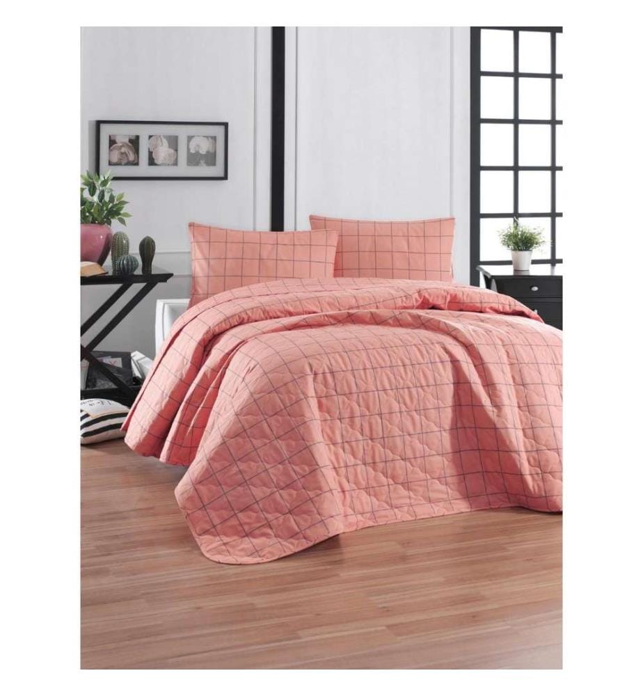Ensemble de couvre-lits matelassés King, Powder Grey, Cotton Ranforce