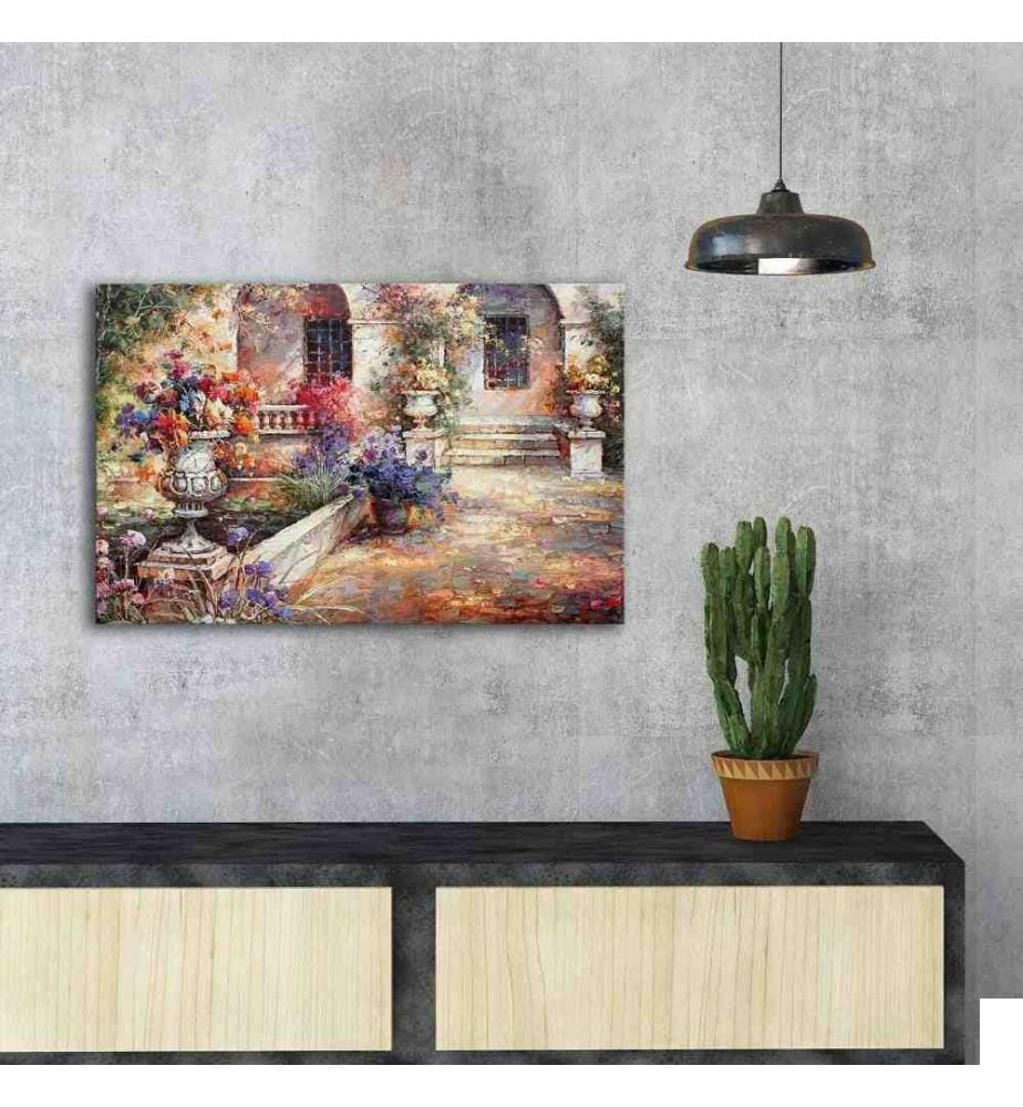 Peinture décorative sur toile, Multicolore, Toile en daim