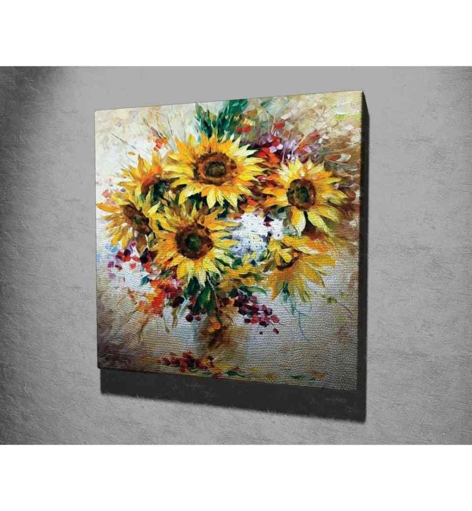 Peinture décorative sur toile, multicolore, toile, cadre en bois