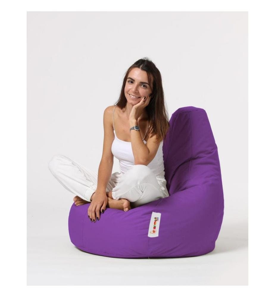 Sac de fèves de jardin, violet, polystyrène recyclé haute densité, tissu polyester