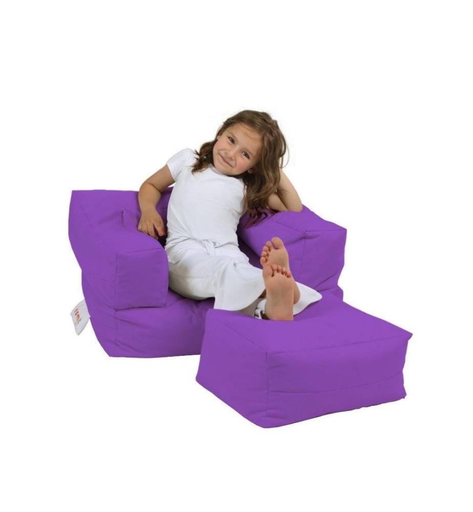 Sac de fèves de jardin, violet, polystyrène recyclé haute densité, tissu polyester