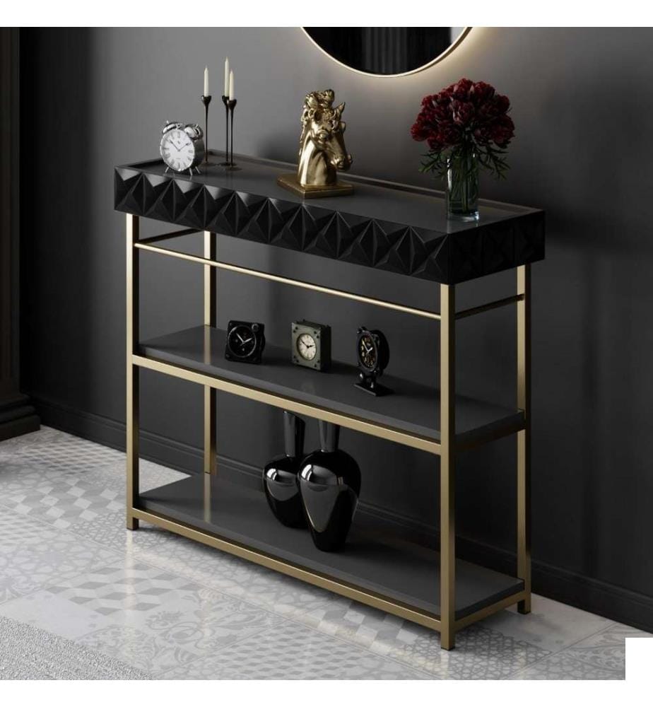 Buffet, Anthracite Gold, panneau de particules mélaminé
