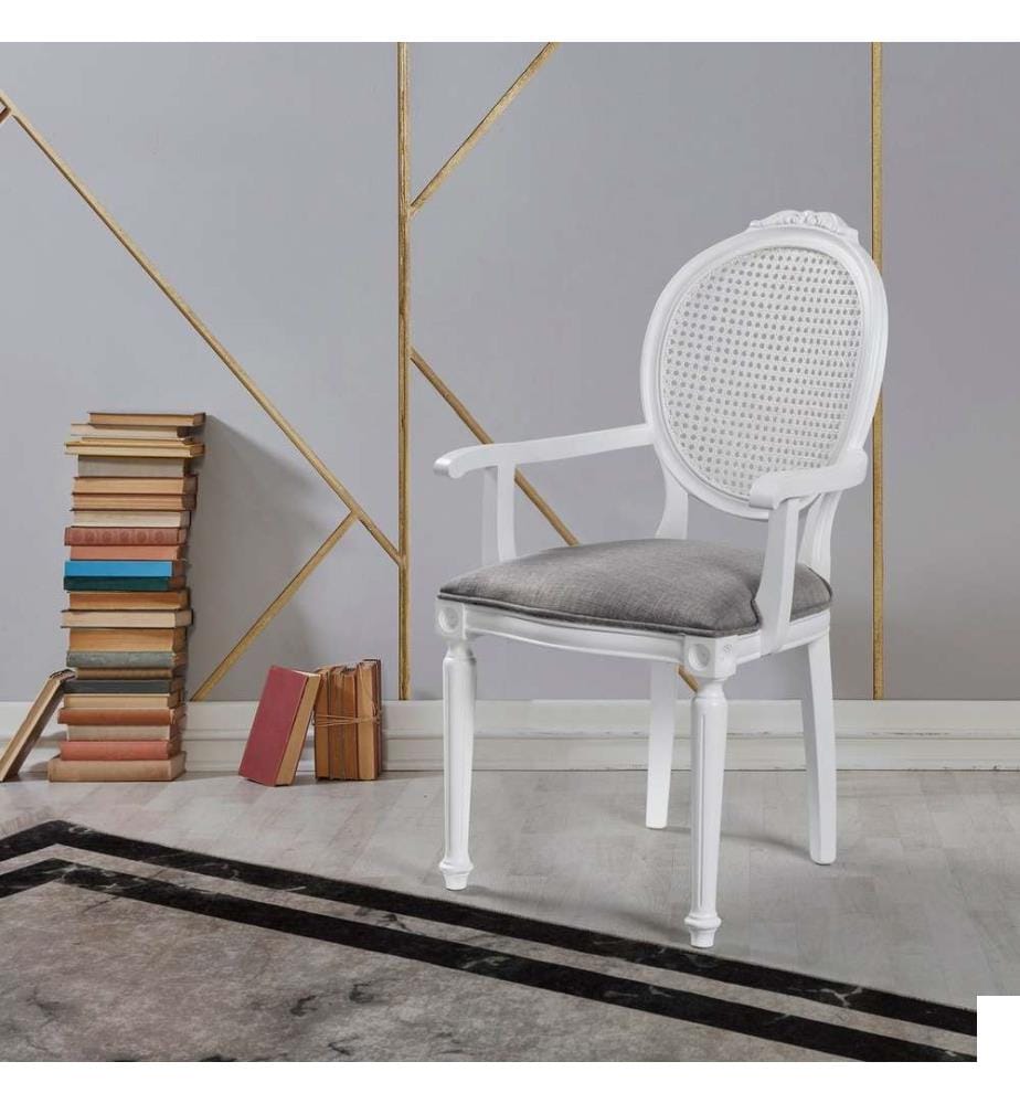 Chaise, blanche, en bois massif