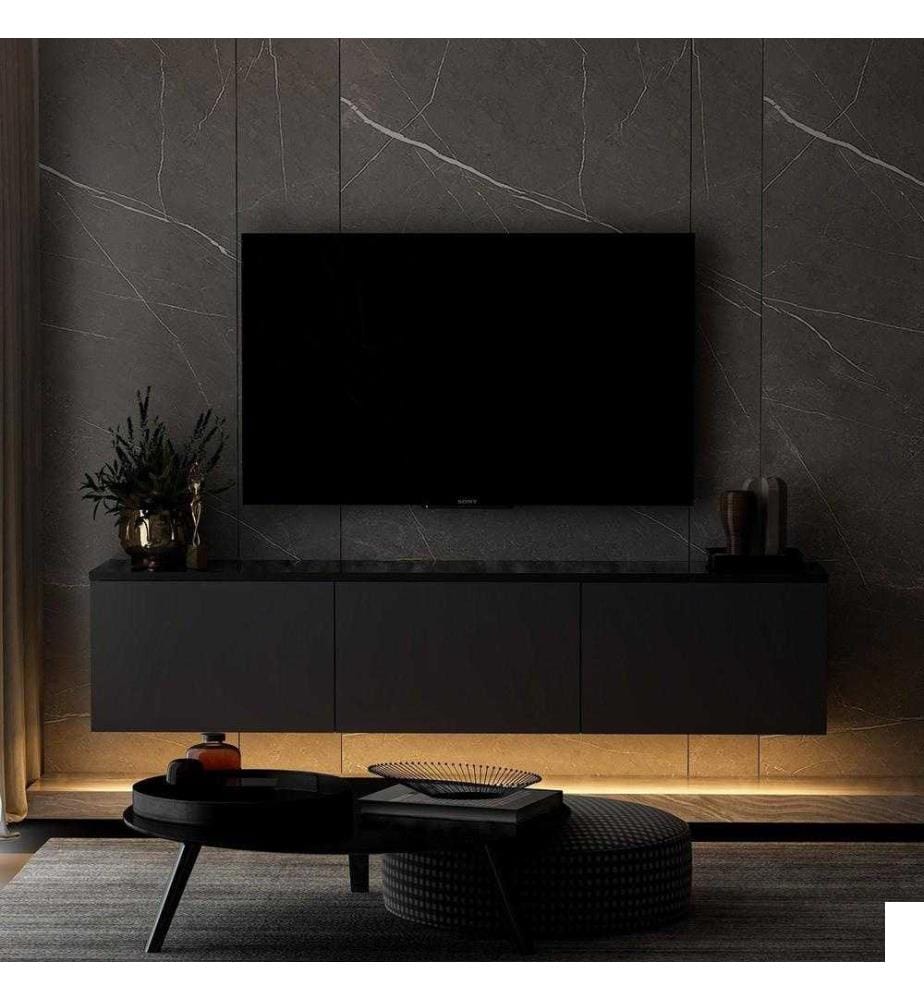 Meuble TV, Anthracite, panneau de particules mélaminé