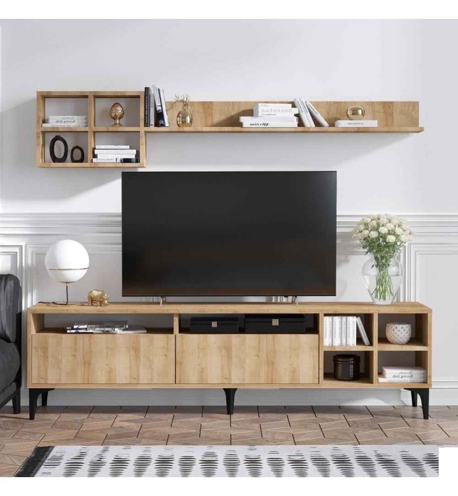 Meuble TV, chêne, panneau de particules mélaminé