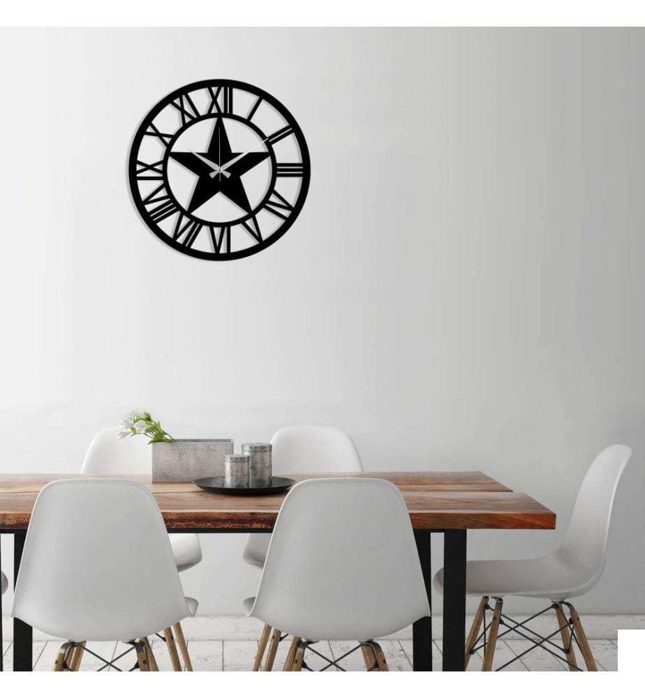 Horloge murale décorative en métal, noir, métal