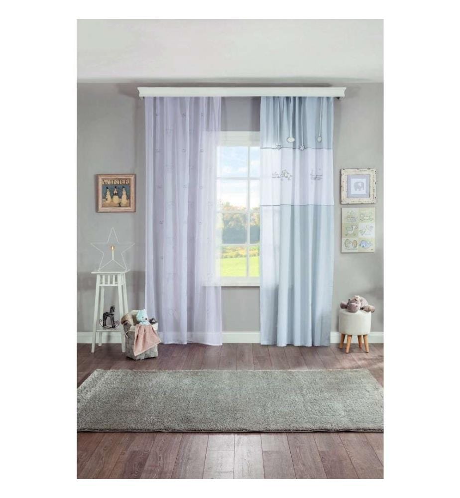 Rideau, blanc gris, polyester
