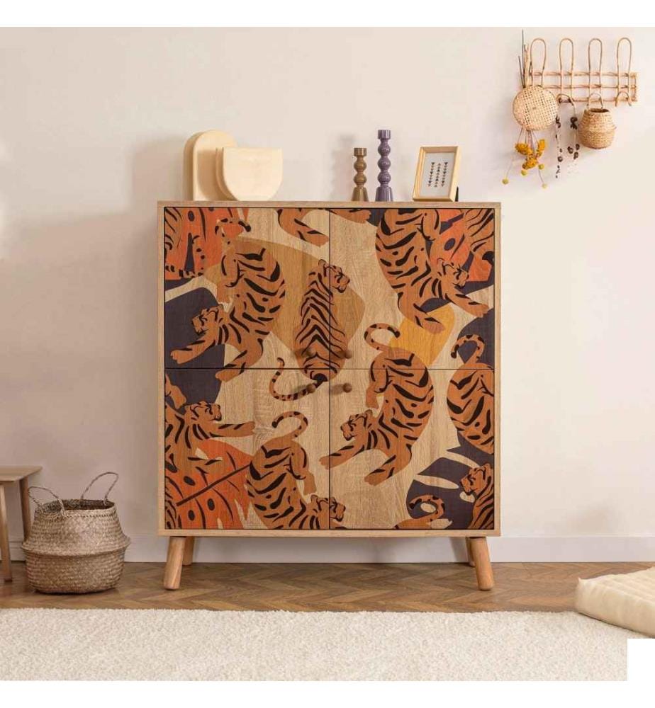 Armoire polyvalente, Sonomo Orange Claret Red, panneau de particules mélaminé