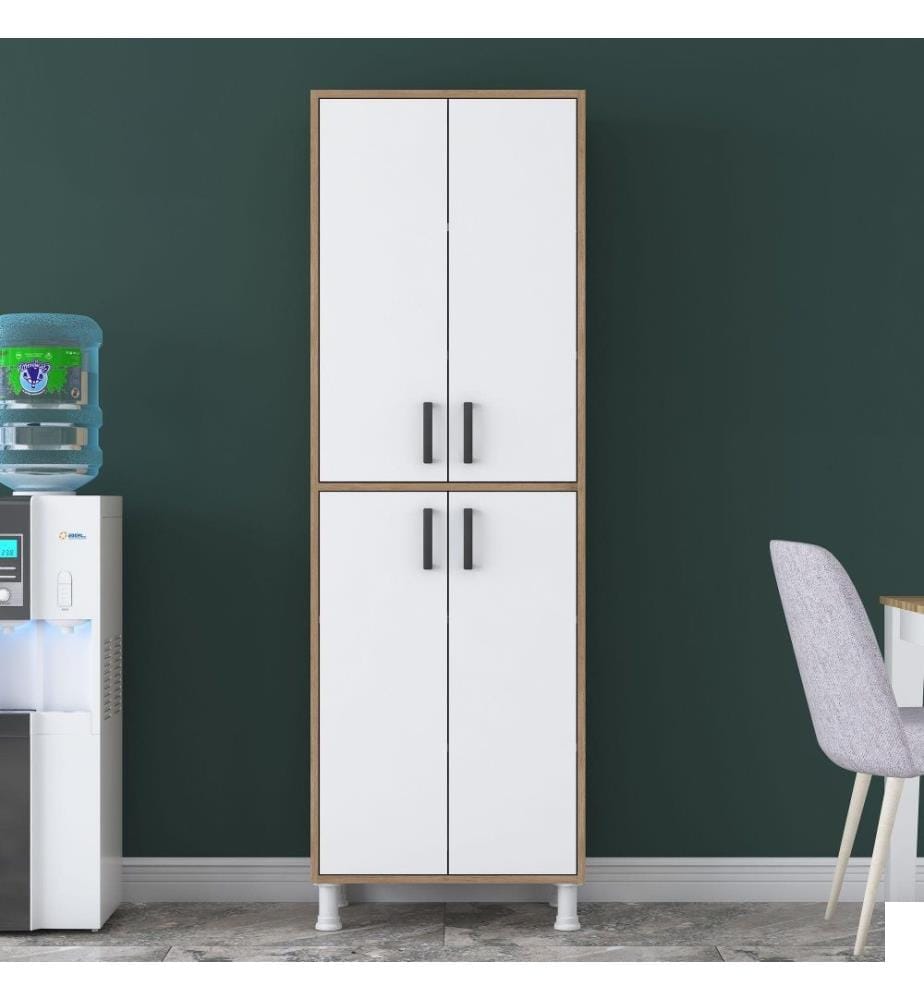 Armoire multifonctions, chêne blanc, panneau de particules mélaminé