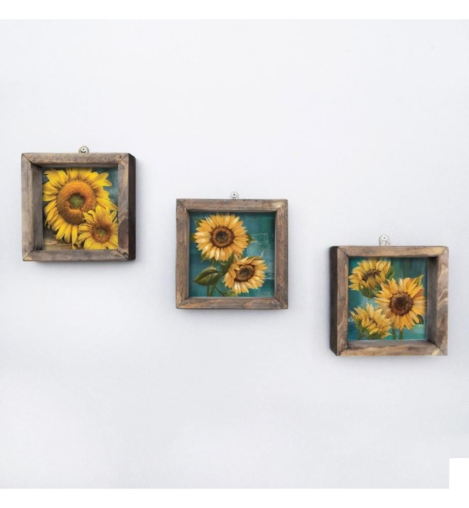 Peinture décorative encadrée MDF, 3 pièces, multicolore, peinture MDF, imprimée aux UV
