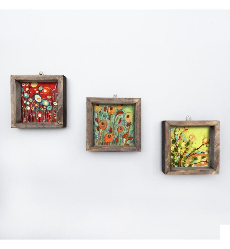 Peinture décorative encadrée MDF, 3 pièces, multicolore, peinture MDF, imprimée aux UV