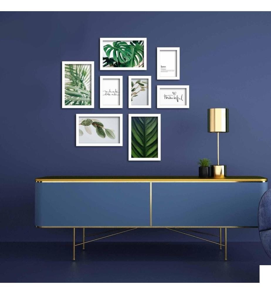 Peinture décorative encadrée MDF, 8 pièces, Multicolore, MDF, Cadre en plastique