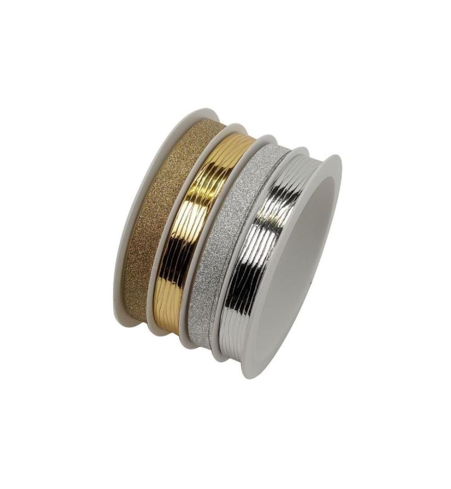 Braun + Company Ruban cadeau Mix Metallic 10 mm x 16 m, Scintillant/Multicolore