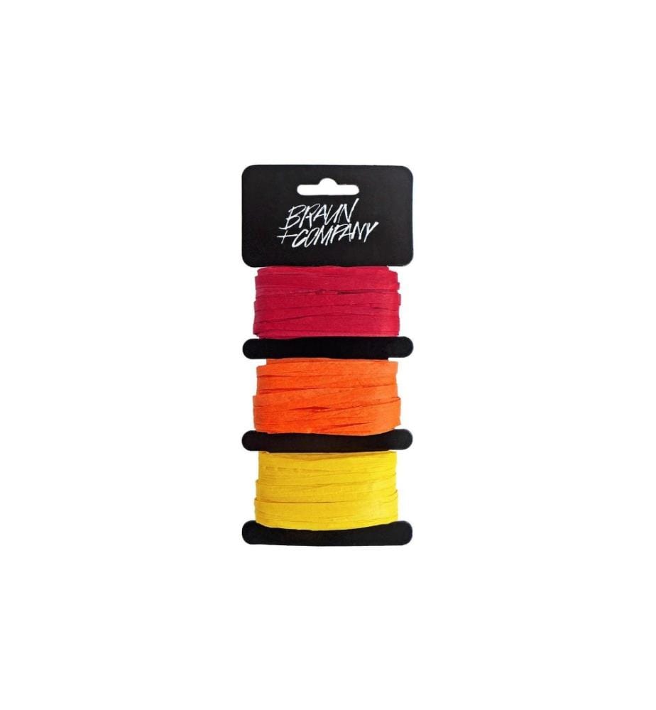 Braun + Company Ruban cadeau Raffia Orange Mix par couleur 10 mètres