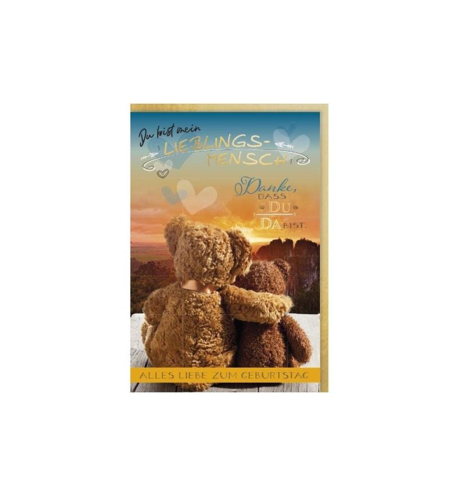 Braun + Company Carte de félicitations Ours en peluche 11.5 x 17 cm