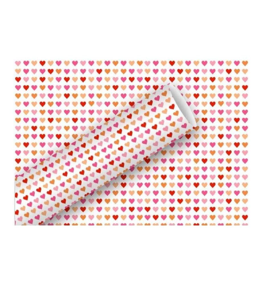 Braun + Company Papier cadeau Heart to Heart 70 cm x 2 m, Rouge